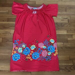 Vintage Red Floral Chemise